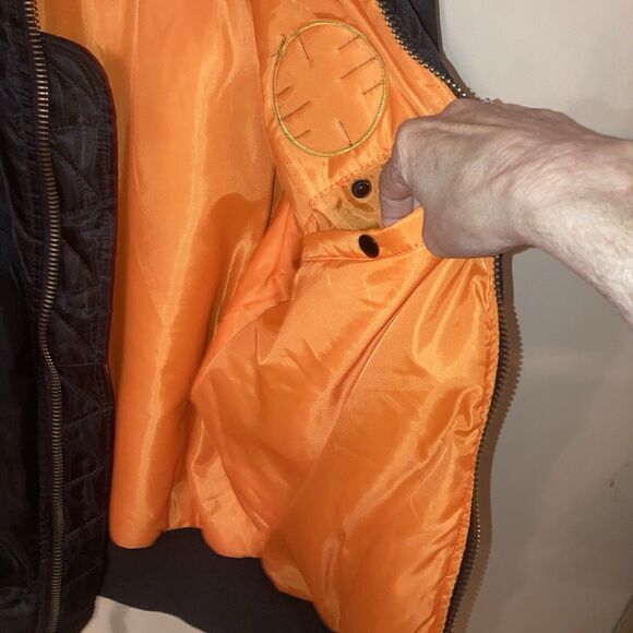 Bravo Series Black Flight Jacket By Burk’s Bay Mens US Army Vietnam Veteran Sz L - Picture 7 of 10